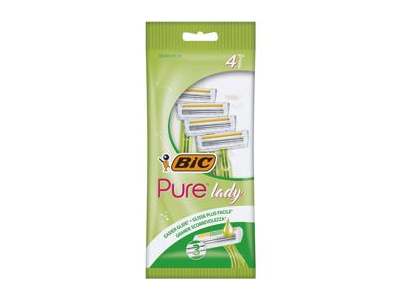 Moteriški vienkartiniai skustuvai, BIC Pure Lady 3 Aloe  4vnt.