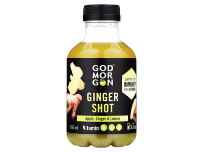 Įv. vaisių ir imb. sultys GOD MORGON, 0,45 l
