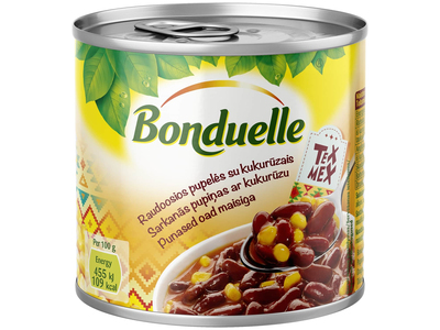 Raud. pupelės su kukur. pad. BONDUELLE, 430 g