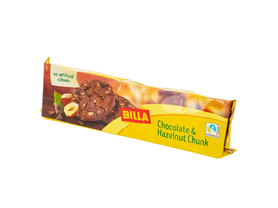 Sausainiai su šokoladu ir lazdyno riešutais BILLA, 150 g