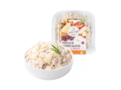 Pupelių ir duonos salotos su obuoliais, 300 g