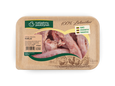 Švieži viščiuko broilerio kaklai KAIŠIADORIŲ PAUKŠTYNAS, A klasė, ~500 g