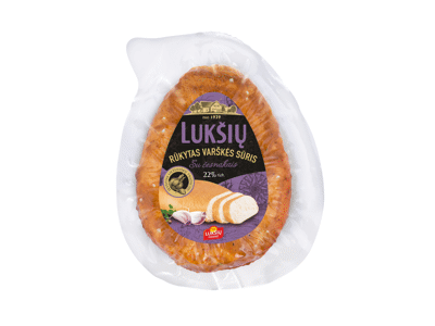 LUKŠIŲ rūkytas varškės sūris su česnakais, 22 % rieb. s. m., 230 g 