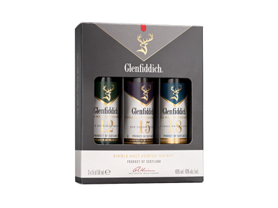 Viskis GLENFIDDICH (rinkinys: 12YO+15YO+18YO), 3 x 0,05, 40%, 150 ml
