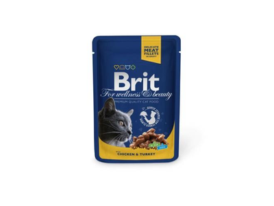 Konservai katėms BRIT PREMIUM Chicken&Turkey, maišelyje, 100 g