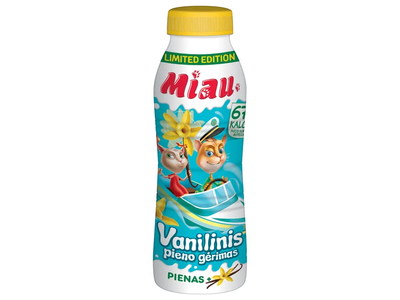 Vanilinis pieno gėrimas MIAU, 2,3 % rieb., sterilizuotas, 450 ml