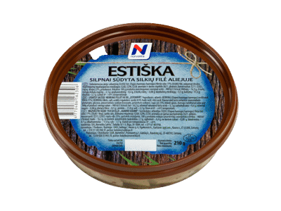 Silpnai sūdyta ESTIŠKA silkių filė aliejuje NORVELITA, 210 g