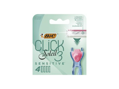 Moteriško skustuvo galvutės BIC CLICK3SOLEIL SENSIT., 4 vnt., 4 vnt.