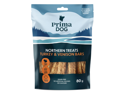 Kalakutienos, stirnien. juostos PRIMA DOG,80g
