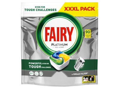Automatinių indaplovių kapsulės FAIRY Platinum Lemon, 90vnt