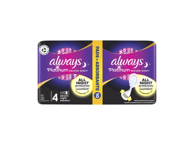 Higieniniai paketai ALWAYS Platinum Secure Night, S4, 10 vnt.