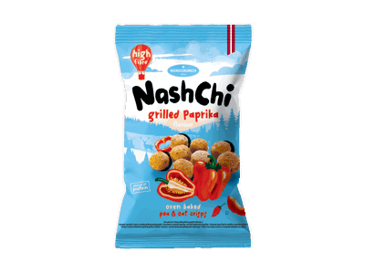 Žirnių ir avižų traškučiai NASHCHI, keptos paprikos skonio, 60 g
