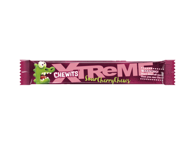 Kramtomieji saldainiai CHEWITS XTREME CHERRY, 34 g