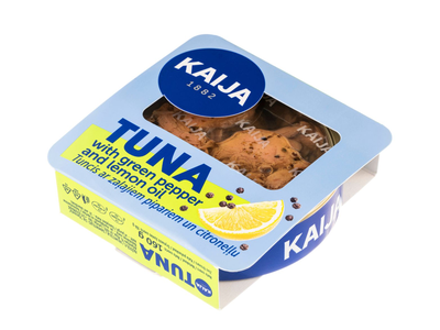 Tunas aliejuje KAIJA su žaliuoju pipiru ir citrina, 160 g