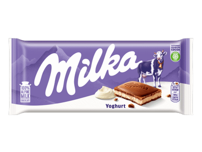 Pieninis šokoladas MILKA su jogurtiniu įdaru, 100 g