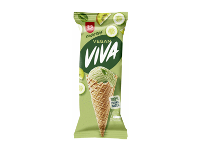 Valgomieji ledai SUPER VIVA su kivių, citrinų ir mėtų įdaru, 97 g