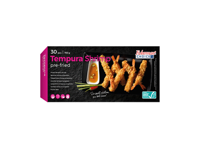 Šaldytos apkeptos krevetės su tempura, 30 vnt., 750 g