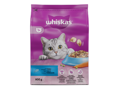 Sausas kačių ėdalas WHISKAS su tunu, 800 g