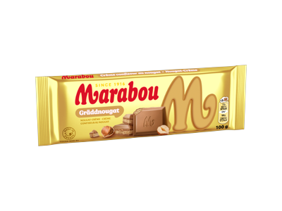 Pieninis šokoladas MARABOU su lazdynų riešutų kremu, 100 g