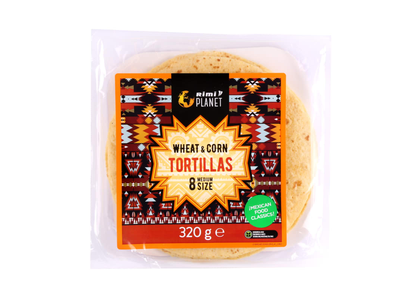 Kviet., kukur. tortilijos RIMI PLANET, 320 g