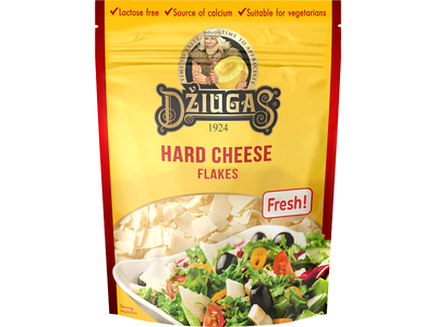 Sūris DŽIUGAS tarkuotas skiedrelėmis, 40%, 100g