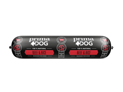 Jautienos dešra PRIMADOG su ryžiais, 800 g