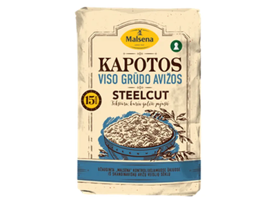 Viso grūdo kapotos avižos MALSENA STEELCUT, 1,2 kg