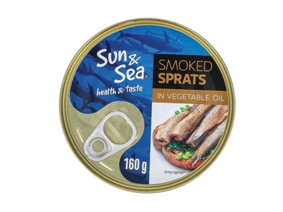 Rūkyti šprotai aliejuje SUN&SEA, 160 g 