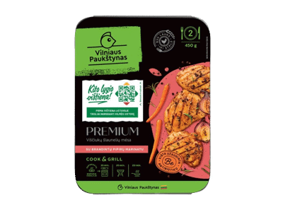 Broiler. šlaunelių mėsa PREMIUM su brandintų pipirų marinatu, 500 g