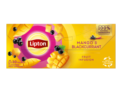 Vaisinė arbata LIPTON, mangų ir juodųjų serbentų skonio, 34 g