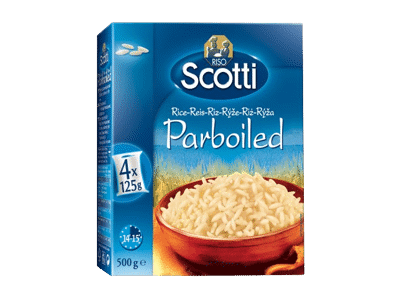 Plikyti ryžiai RISO SCOTTI PARBOILED (4 x 125 g), 500 g