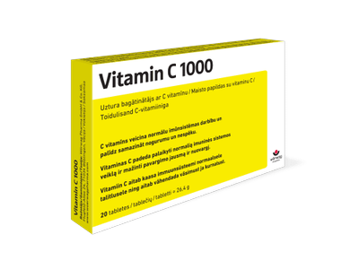 VITAMIN C 1000 mg plėvele dengtos tabletės N20