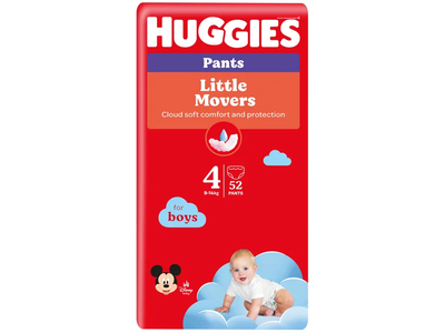 Sauskelnės HUGGIES PANTS BOYS, 9-14 Kg 4 dydis, 52 vnt.