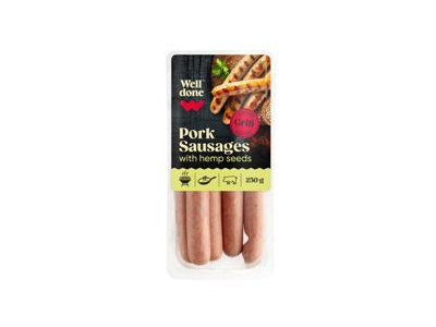 Kepamosios dešrelės su kanapių sėklomis WELL DONE, nerūš., 250 g