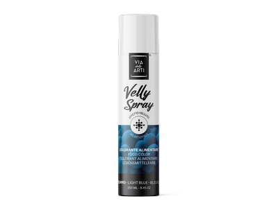 Maistiniai purškiami dažai VELLY, su kakavos sviestu, mėlyni, 250 ml