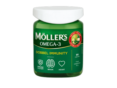 MOLLERS OMEGA-3 Dobbel Immunity kapsulės, N90
