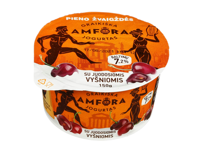Jogurtas su vyšn. GRAIKIŠKA AMFORA, 3,1%,150g