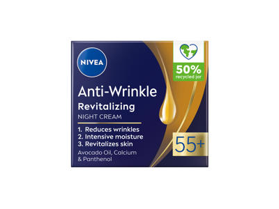 NIVEA naktinis atkuriantis kremas visų tipų odai +55, 50 ml