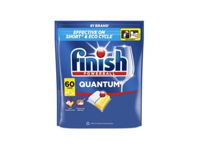 Indaplovių indų ploviklio kapsulės  Finish Quantum Lemon, citrinų kvapo 60 vnt.