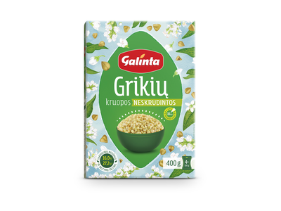 Grikių kruopos GALINTA, neskrudintos, 4 x 100 g
