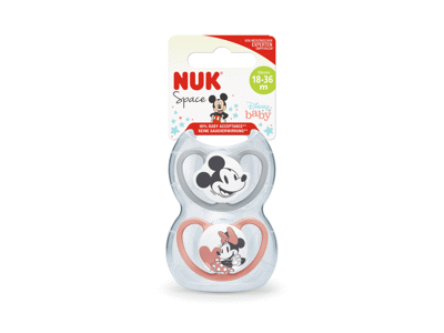 Silikoninis čiulptukas NUK SPACE MICKEY NR. 3, 18-36 mėn., 2 vnt.