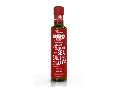 Alyvuogių aliejus KARPEA, BBQ, extra virgin, su jūros druska, čili pipiru, 250 ml