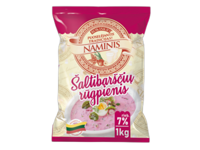 Rūgpienis ROKIŠKIO NAMINIS, šaltibarščiams, 7%, 1l