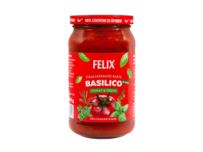 Pomidorų padažas FELIX su bazilikais ir alyvuogių aliejumi, 360 g