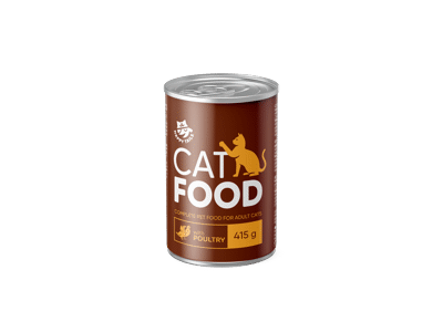 Konservuotas kačių ėdalas su vištiena HAPPY TAILS, 415 g