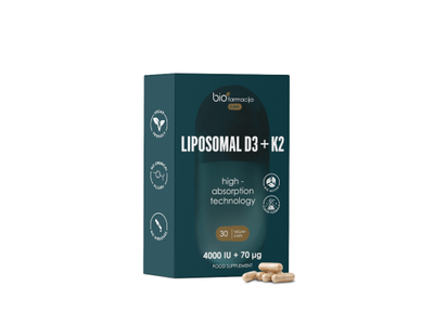 BIOFARMACIJA Liposomal D3+K2 kapsulės, N30