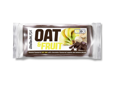 Avižinis batonėlis BioTechUSA Oat Bar, šokoladinis, su bananais, 70 g