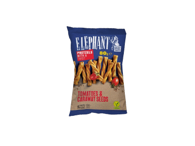 Brecelių juostelės ELEPHANT su pomidorais ir kmynais, 80 g