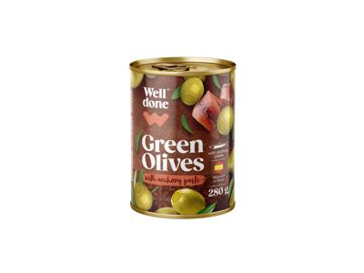 Žaliosios alyvuogės su ančiuviais WELL DONE, 280 g