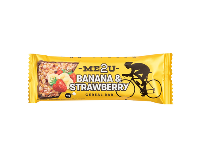 Javainių batonėlis ME2U su bananais ir braškėmis, 45 g